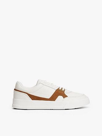 Tommy Hilfiger Leather Mixed Texture Court Trainers