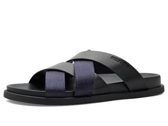 Tommy Hilfiger Bivin Mens Sandals Black/Blue 001 : 12 D - Medium, Faux Leather