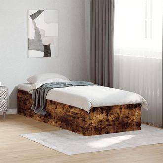 vidaXL Vidaxl - Estructura De Cama Madera De Ingenier&iacute;a Roble Ahumado 90x190 Cm