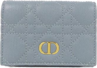 Dior Blue Leather Wallet (Bi-Fold) (Pre-Owned)