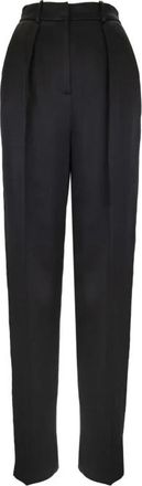 Elisabetta Franchi Zipper Haak Knoop Rechte Broek - Dames - Straight fit broeken - Zwart - L - Polyester - Broeken