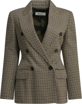 Max Mara Mxmeccelso Double-Breasted Blazer - Dames - Jassen - Bruin - Maat: S Wol