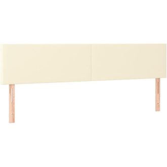 vidaXL Cabecero Con Led Cuero Sint&eacute;tico Color Crema 200x5x78/88 Cm Vidaxl