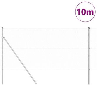 Berkfield Home Hexagon Fence 1.2x10 m Galvanised Steel in Silver