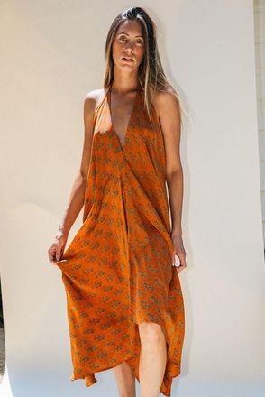 Sun Child Classic Silk Dress Hope in Orange at Nordstrom