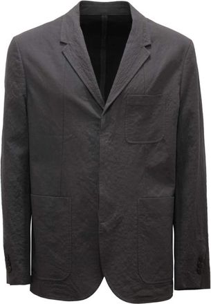 Neil Barrett Gekreukte Slim Jas Carbon Shirt - Heren - Blazers - Grijs - M - Katoen - Jassen