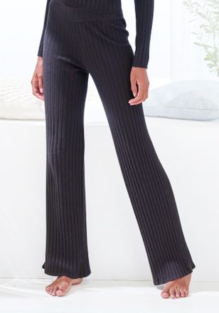 French Connection Homewearhose FRENCH CONNECTION, Damen, Gr. 32/34, N-Gr, schwarz, Rippstrick, Obermaterial: 50% Viskose (LENZING ECOVERO), 28% Polyester, 22% Polyamid,