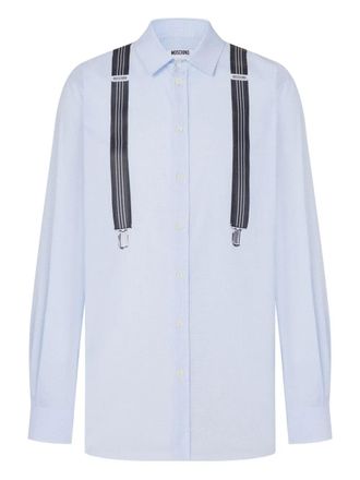 Moschino Button-Down Shirt With Playful Suspenders Detail