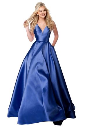 Sherri Hill V Neckline Gown In Royal