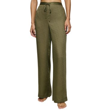 Triumph Homewearhose TRIUMPH Silky Sensuality Trousers, Damen, Gr. 42, N-Gr, gr&uuml;n (martini olive), Satin, 100% Lyocell, unifarben, bequem kn&ouml;chellang, Hosen H