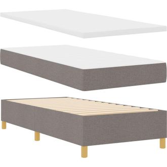 vidaXL Vidaxl Cama Box Spring Con Colch&oacute;n Y Banco Taupe 90x190 Cm Tela