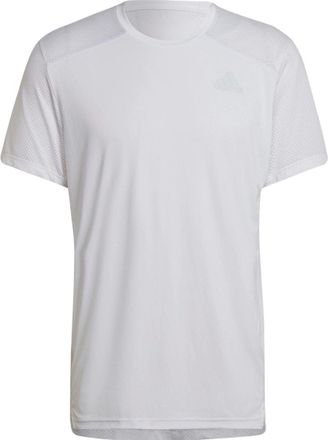 adidas Solid Color Logo Micro Mark Sports Training Breathable Round Neck Short Sleeve White H58587