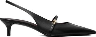 Tory Burch Double T Gesp Pomp - Dames - Pumps - Zwart - 39 EU - Leer - Schoenen