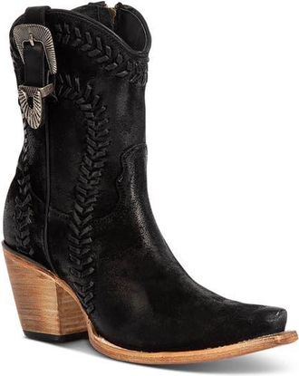 Freebird by Steven Freya Leather Western Bootie in Black Suede at Nordstrom, Size 10
