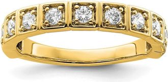 Diamond2Deal 14k Gold Lab Grown Diamond Wedding Band Ring 1/2Ct Clarity- VS Color- G-H