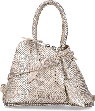 The Attico Structured Dome Silhouette Shoulder Bag with Metallic Snake Finish
