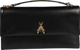Patrizia Pepe New Clutch Gold-Tone Insect Calfskin Clutch
