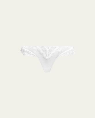 Kiki De Montparnasse Sensuel Lace-Trim Silk Thong