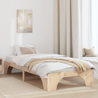 Berkfield Home Bed Frame Natural Wood Solid Pine wood Single Durable in Brown