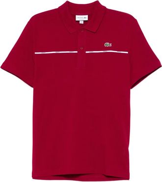 Lacoste Polo in cotone con applicazione logo - Rosso