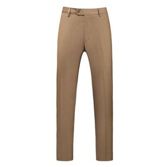 Generic Mens Belted Smart Dress Pants Straight-Fit Suit Trousers Stretch Chino Trousers Formal Trousers Flat-Front Casual Pants Plain Suit Pant Busines Office