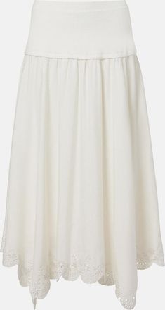SIMKHAI Haven linen-blend midi skirt