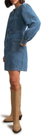 Nobody's Child Highgate Long Sleeve Denim Minidress in Blue at Nordstrom, Size 6