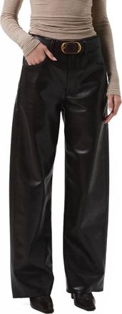 A Gold E Ayla Baggy Recycled Leather Pants In Chocolate Brown