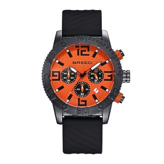 Breed Double Agent Chronograph Quartz Orange Dial Mens Watch BRD9505