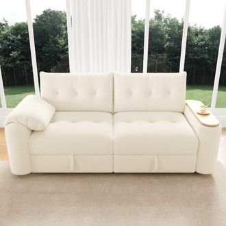 Urban Meuble Sof&aacute; modular beige con arc&oacute;n de almacenaje y mesita