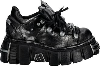 New Rock Box Plane Tower - Dames - Sneakers - Grijs - 38 EU - Leer - Schoenen