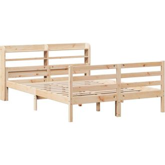 vidaXL Vidaxl - Estructura De Cama Con Cabecero Madera Maciza Pino 135x190 Cm