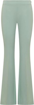 Pinko Flared broek met geperste plooien - Dames - Wijde Broeken - Groen - XL - Leer - Broeken