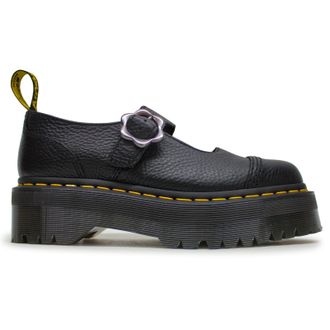 Dr. Martens Addina Flower Milled Nappa Leather Womens Casual Shoes - Black - Size:UK 6.5