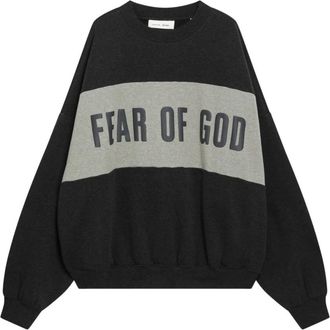 Fear of God Cropped Relaxed Panelled Sweatshirt - Heren - Sweatshirts - Grijs - M - Katoen - Hoodies & sweatvesten