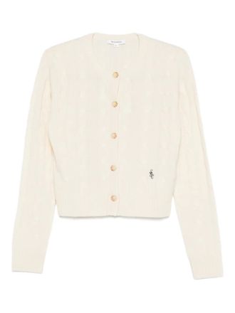 Sporty & Rich cable-knit buttoned cardigan - Wit
