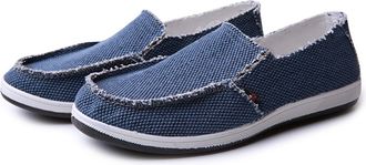 Generic Mens Canvas Slippers, Extra Wide Slip-On Walking Trainers Lightweight Casual Outdoor Shoes Breathable House Canvas Slipper Flat Bottom Anti-Slip Schoo