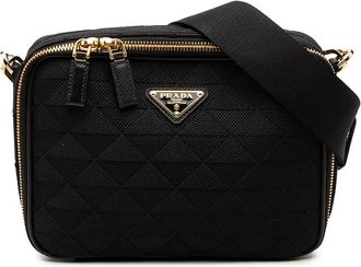 Prada Pre-owned Prada Embroidered Canvas Brique Symbole Crossbody Unisex DMD53A75B7QF6TUB