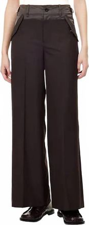 sacai Suiting Mix Pants In Brown