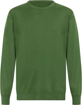 Fedeli Trui met ronde hals - Heren - Ronde hals truien - Groen - 5XL - Wol - Truien & Vesten