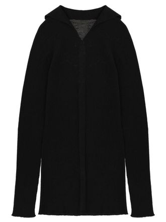 Rick Owens Neutrals Ribbed Knit Tabard Wool Sweater