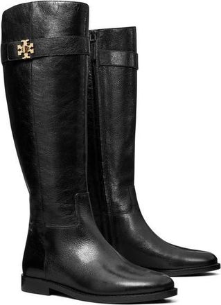 Tory Burch Turnlock Knee High Riding Boot in Perfect Black at Nordstrom, Size 10.5