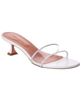 Amina Muaddi Andreea Vinyl & Leather Sandal