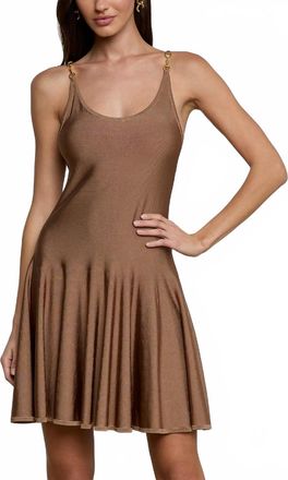 L'agence Lana Flare Knit Dress In Pecan