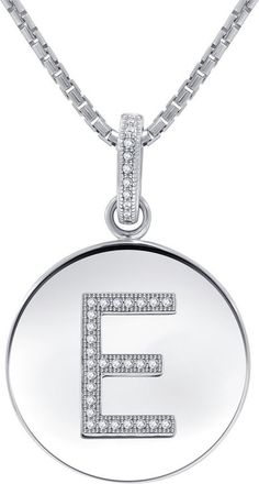 DiamondMuse Diamond Muse 0.10 Cttw Initial Letter Diamond Necklace for Women, Girls, and Men in Sterling Silver