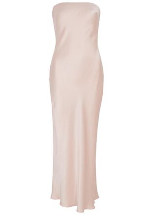 Bec&bridge Moon Dance Strapless Satin Maxi Dress - Light Pink - 16 (UK16 /xl)