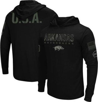 Colosseum Mens Colosseum Black Arkansas Razorbacks OHT Military Appreciation Hoodie Long Sleeve T-Shirt at Nordstrom, Size Medium