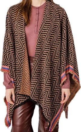 Abbacino Geometric Print Poncho - Dames - Ponchos - Roze - ONE Size - Jassen