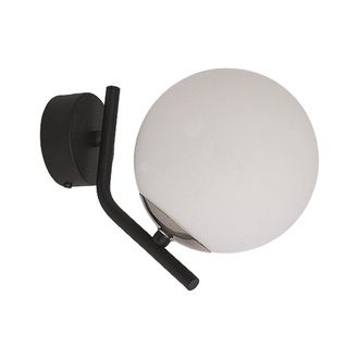 Jupiter Applique Moderna Nera Tim Sfera Vetro Bianca E14 11w