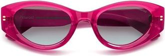 Polaroid 51mm Polarized Cat Eye Sunglasses in Fuchsia/Burgundy Sf Pz at Nordstrom